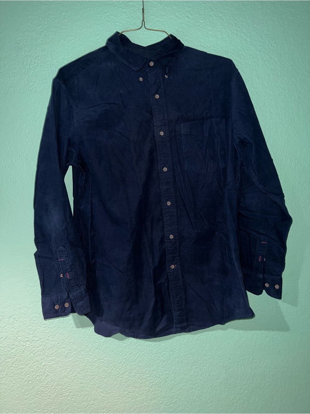 Club Room Navy Corduroy Button-Down Shirt